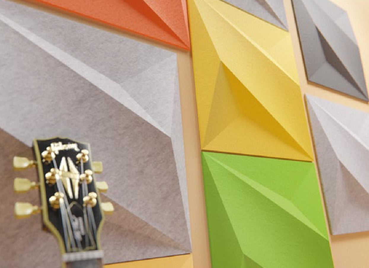 Panel acústico con relieve y formas