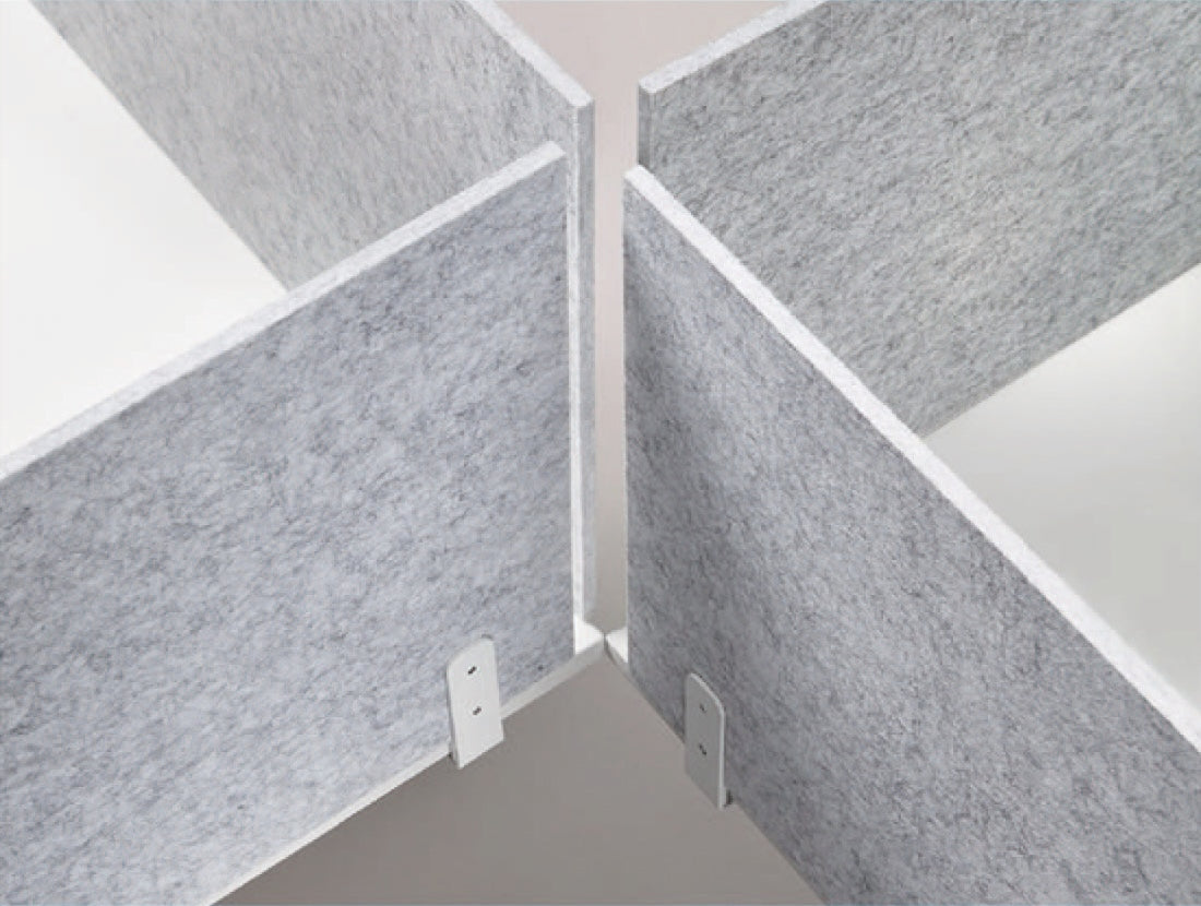 Acoustic table divider with clamp