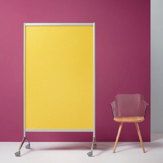 Acoustic screen with wheel support and aluminum profile 