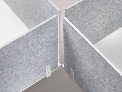 Acoustic table divider with clamp 