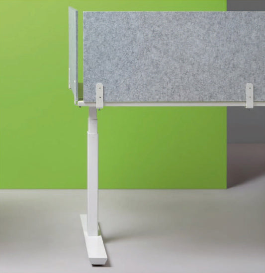 Acoustic table divider with clamp 